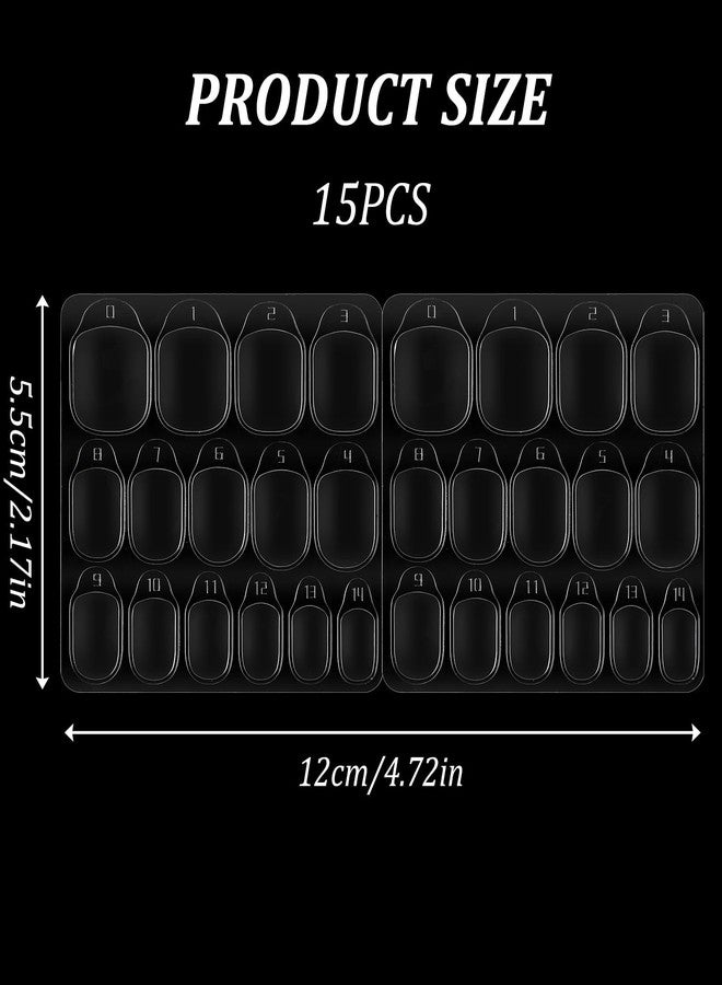 Larrel Nail Jelly Sticker,15 Shoots 450 PCS Transparent Sticky Tabs Press on Nails Double Sided Adhesive False Tips to Fit Most Nail Bed Adhesive False Nails - Image 2
